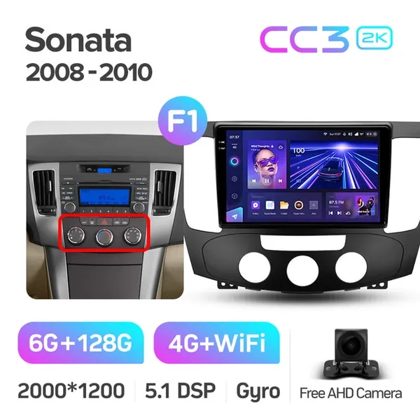 Штатна магнітола Teyes CC3 2k 6+128 Gb 360° Hyundai Sonata NF 2008-2010 (A) 2