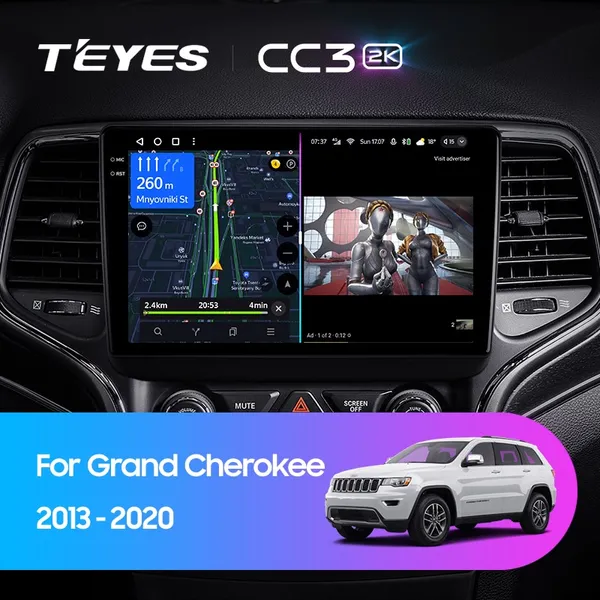 Штатная магнитола Teyes CC3 2k 6+128 Gb 360° Jeep Grand Cherokee WK2 2013-2020
