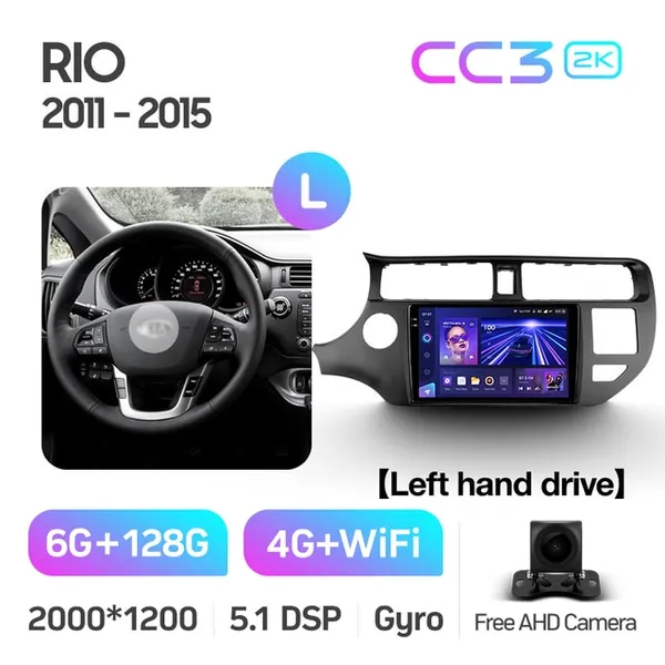 Штатная магнитола Teyes CC3 2k 6+128 Gb 360° Kia RIO 4 K3 2011-2015 2