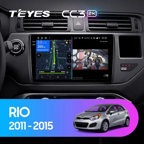 Штатная магнитола Teyes CC3 2k 6+128 Gb 360° Kia RIO 4 K3 2011-2015