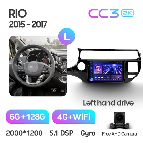 Штатная магнитола Teyes CC3 2k 6+128 Gb 360° Kia RIO 4 K3 2015-2017 2