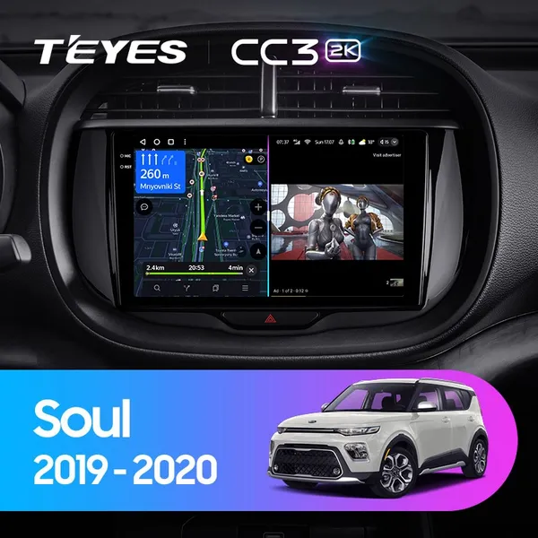 Штатная магнитола Teyes CC3 2k 6+128 Gb 360° Kia Soul SK3 2019-2020