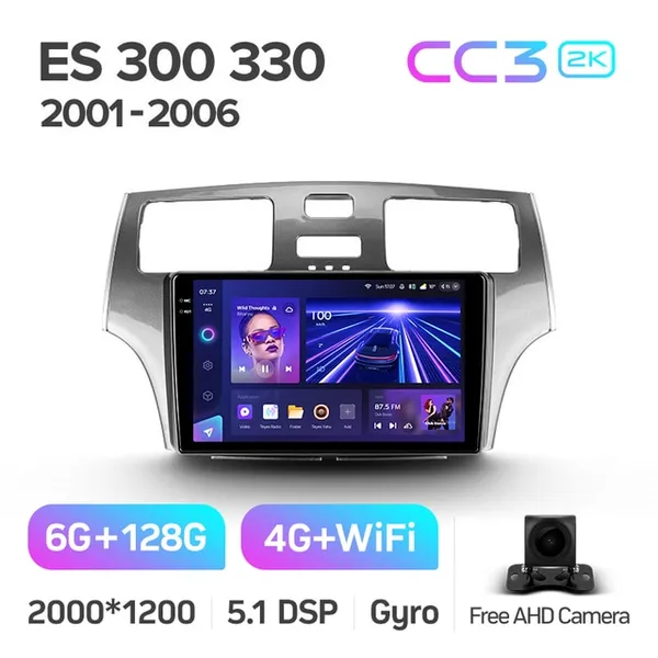 Штатная магнитола Teyes CC3 2k 6+128 Gb 360° Lexus ES250 ES300 ES330 2001-2006 2