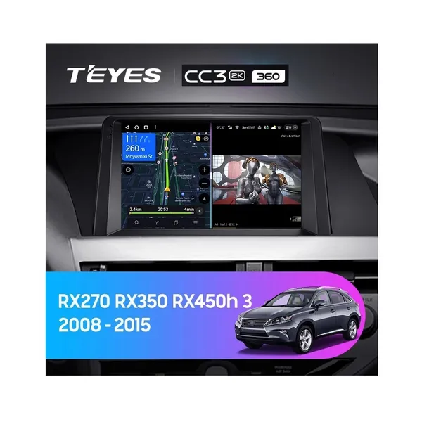 Штатна магнітола Teyes CC3 2k 6+128 Gb 360° Lexus RX270 RX350 RX450h AL10 3 2008-2015 (A)