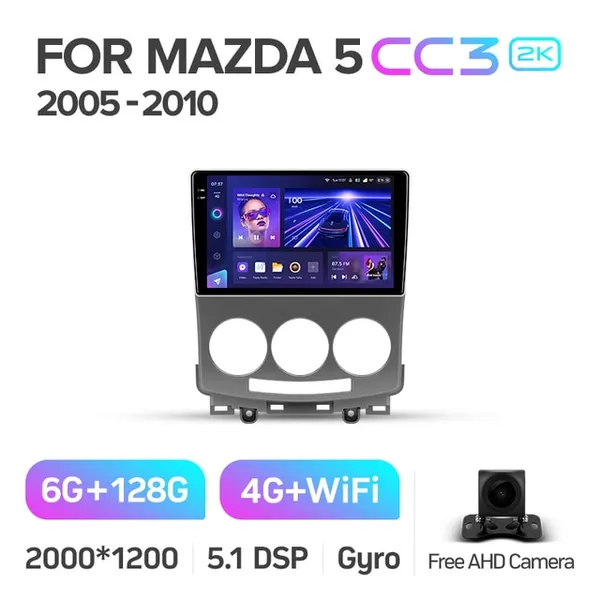 Штатная магнитола Teyes CC3 2k 6+128 Gb 360° Mazda 5 2 CR 2005-2010 2