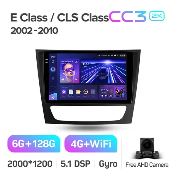 Штатная магнитола Teyes CC3 2k 6+128 Gb 360° Mercedes-Benz E-Class S211 W211, CLS-Class C219 2002-201 2