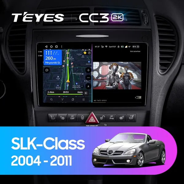 Штатна магнітола Teyes CC3 2k 6+128 Gb 360° Mercedes-Benz SLK-Class R171 2004-2011