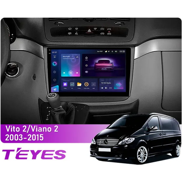 Штатна магнітола Teyes CC3 2k 6+128 Gb 360° Mercedes-Benz Vito (W639), Viano (W639) 2003-2015 10"