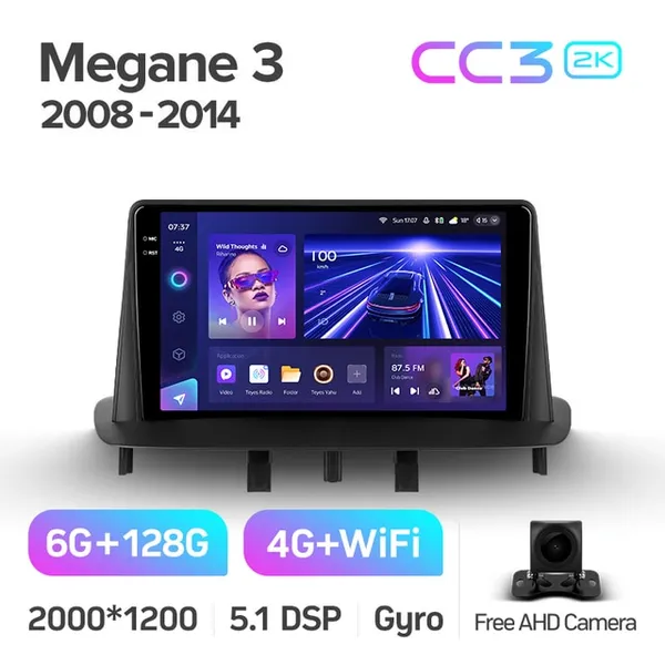 Штатна магнітола Teyes CC3 2k 6+128 Gb 360° Renault Megane 3 2008-2014 (одна коса) 2