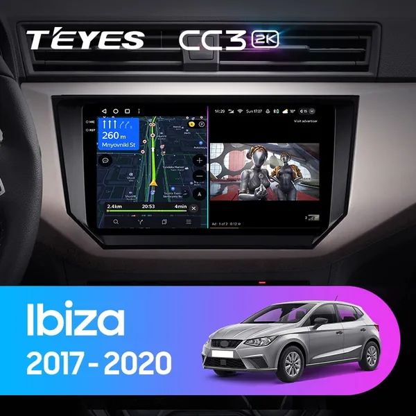 Штатная магнитола Teyes CC3 2k 6+128 Gb 360° Seat Ibiza 2017-2020
