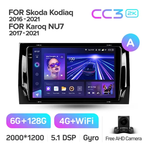 Штатная магнитола Teyes CC3 2k 6+128 Gb 360° Skoda Kodiaq 2016-2021, Karoq NU7 2017-2021 (A) 2