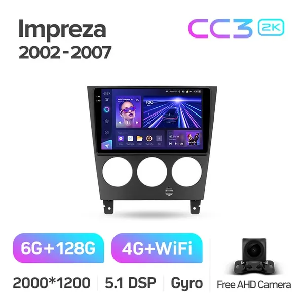 Штатная магнитола Teyes CC3 2k 6+128 Gb 360° Subaru Impreza GD GG 2002-2007 2