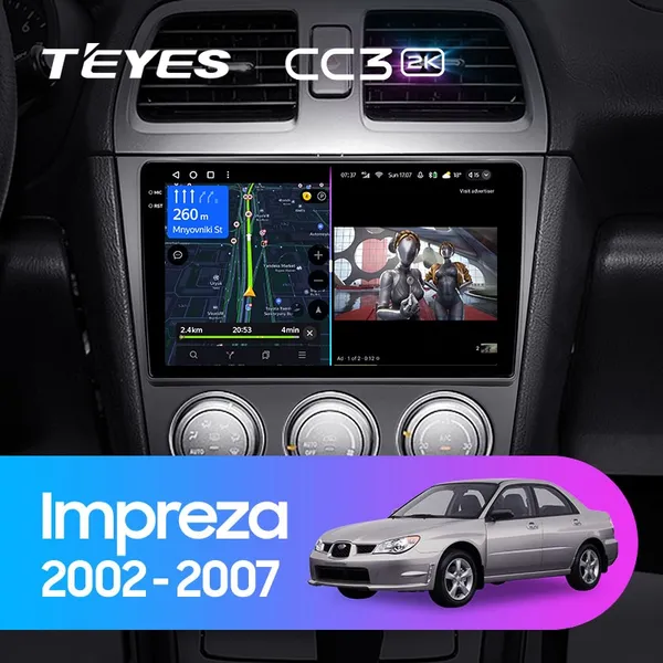 Штатная магнитола Teyes CC3 2k 6+128 Gb 360° Subaru Impreza GD GG 2002-2007