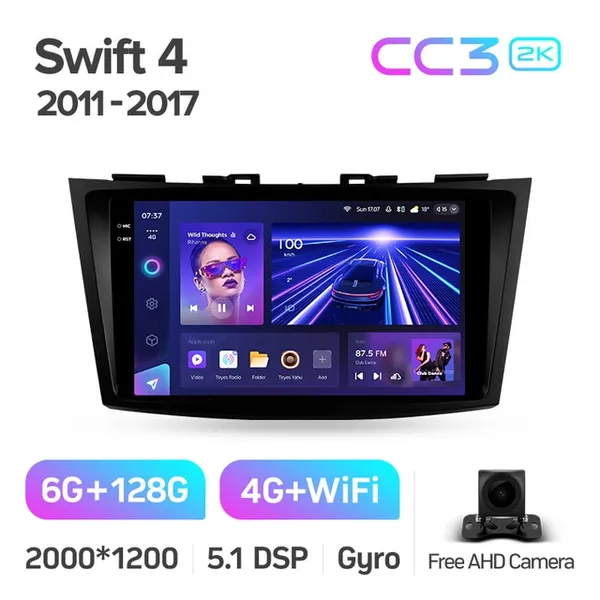 Штатная магнитола Teyes CC3 2k 6+128 Gb 360° Suzuki Swift 4 2011-2017 2