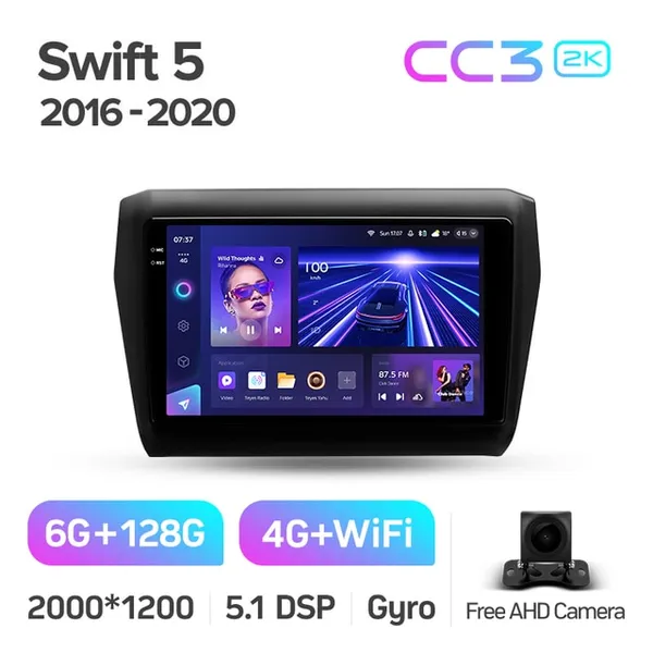 Штатная магнитола Teyes CC3 2k 6+128 Gb 360° Suzuki Swift 5 2016-2020 2