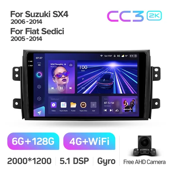 Штатна магнітола Teyes CC3 2k 6+128 Gb 360° Suzuki SX4 1 2006-2014 2