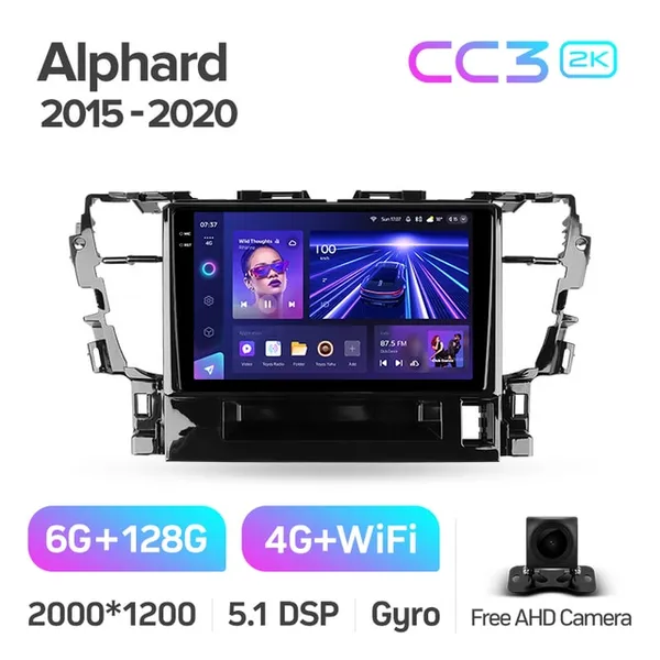 Штатная магнитола Teyes CC3 2k 6+128 Gb 360° Toyota Alphard H30 2015-2020 2