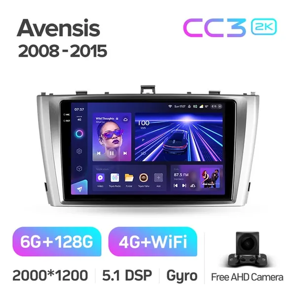 Штатная магнитола Teyes CC3 2k 6+128 Gb 360° Toyota Avensis 3 2008-2015 2