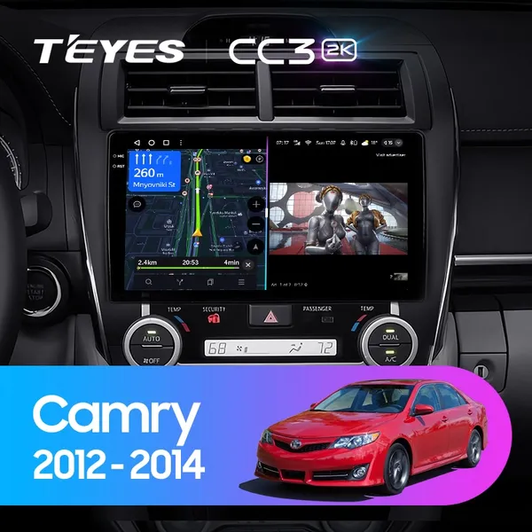 Штатна магнітола Teyes CC3 2k 6+128 Gb 360° Toyota Camry 7 XV 50 55 (US EDITION) 2012-2014 10"