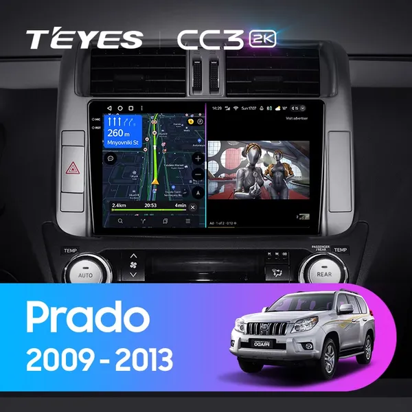 Штатна магнітола Teyes CC3 2k 6+128 Gb 360° Toyota Land Cruiser Prado 150 2009-2013 (C)