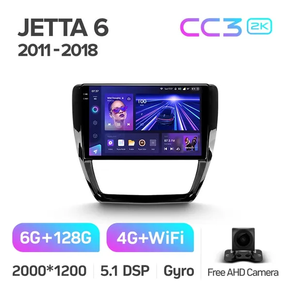 Штатна магнітола Teyes CC3 2k 6+128 Gb 360° Volkswagen Jetta 6 2011-2018 10" 2