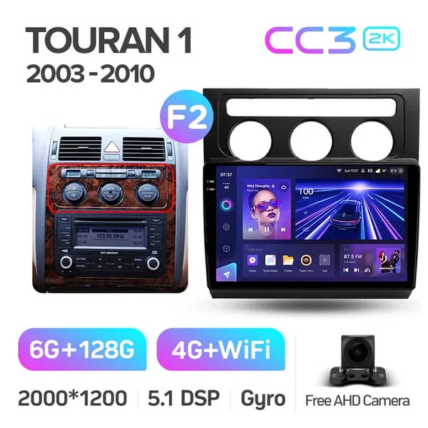 Штатная магнитола Teyes CC3 2k 6+128 Gb 360° Volkswagen Touran 1 2003-2010 (B) 2