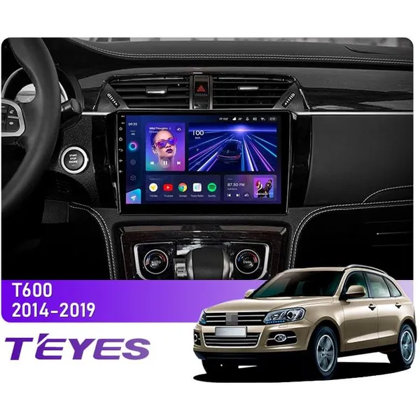 Штатна магнітола Teyes CC3 2k 6+128 Gb 360° Zotye T600 2014-2019 10"