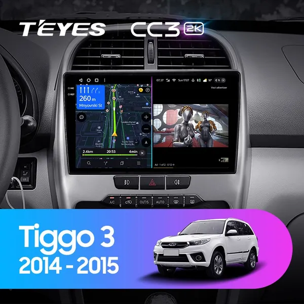 Штатна магнітола Teyes CC3 2k 6+128 Gb Chery Tiggo 3 2014-2015 10"
