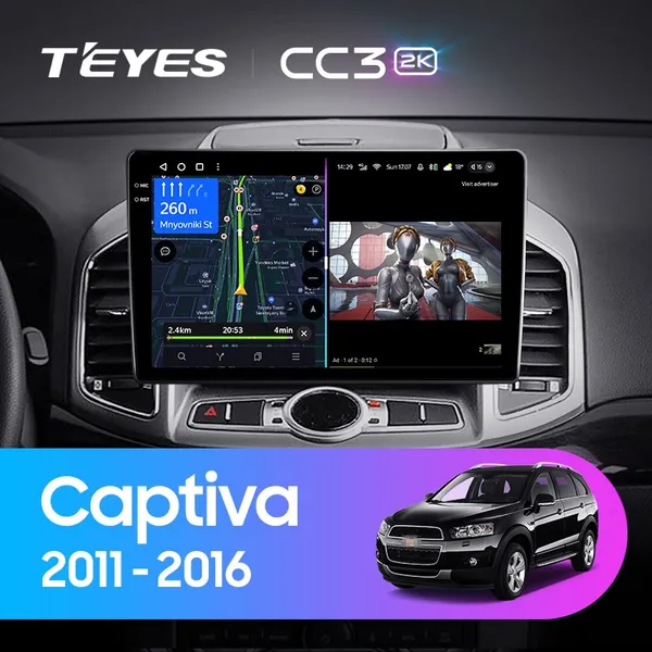 Штатная магнитола Teyes CC3 2k 6+128 Gb Chevrolet Captiva 1 2011-2016