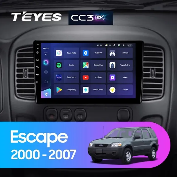 Штатна магнітола Teyes CC3 2k 6+128 Gb Ford Escape 1 2000-2007