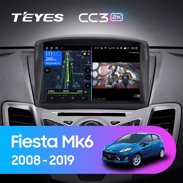 Штатня магнитола Teyes CC3 2k 6+128 Gb Ford Fiesta Mk6 (F1) 2009-2018