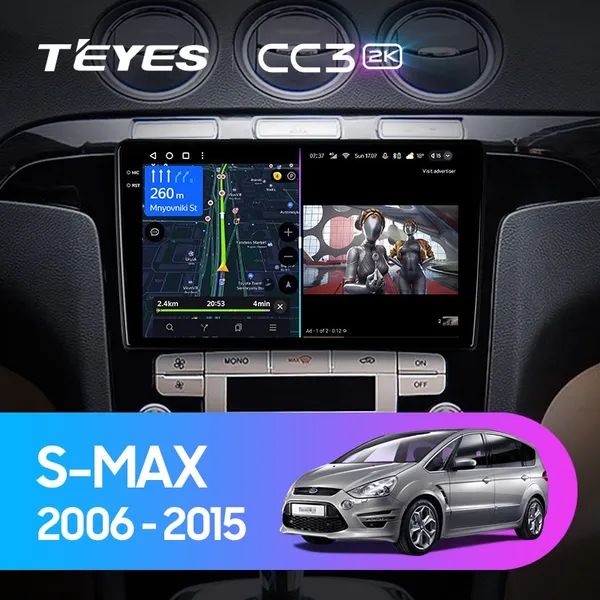 Штатна магнітола Teyes CC3 2k 6+128 Gb Ford S-MAX 1 2006-2015 (F1)