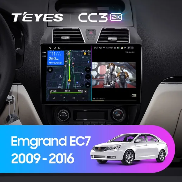 Штатная магнитола Teyes CC3 2k 6+128 Gb Geely Emgrand EC7 1 2009-2016