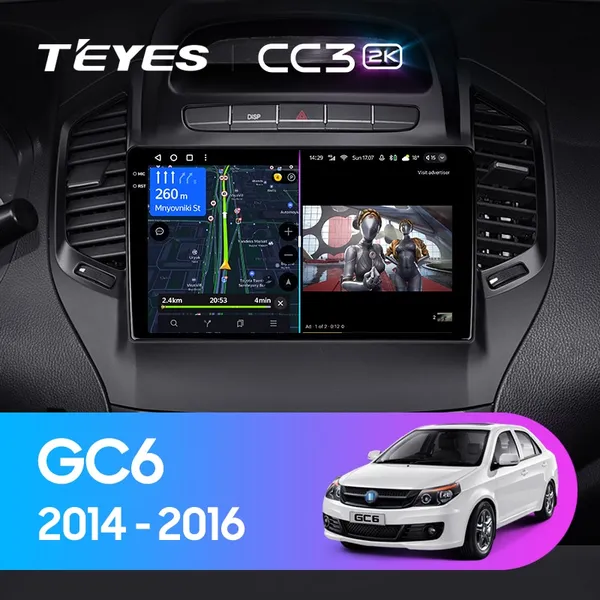 Штатная магнитола Teyes CC3 2k 6+128 Gb Geely GC6 1 2014-2016