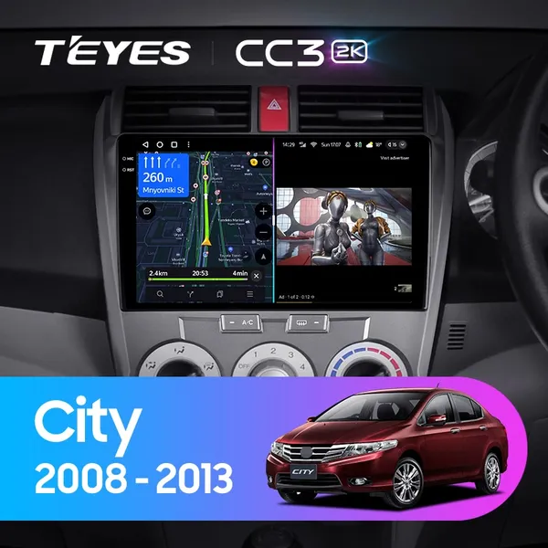 Штатная магнитола Teyes CC3 2k 6+128 Gb Honda City 2008-2013
