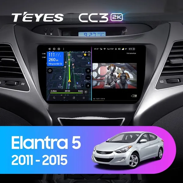 Штатна магнітола Teyes CC3 2k 6+128 Gb Hyundai Elantra 5 JK GD MD UD 2010-2016