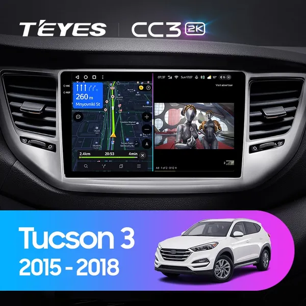 Штатна магнітола Teyes CC3 2k 6+128 Gb Hyundai Tucson 3 2015-2018 (A)