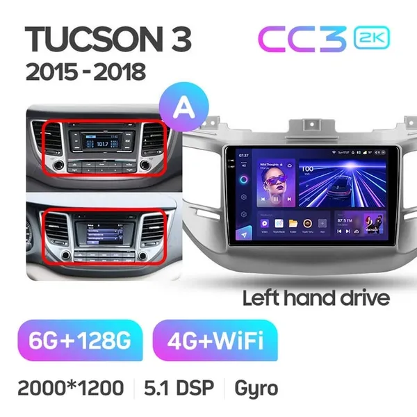 Штатна магнітола Teyes CC3 2k 6+128 Gb Hyundai Tucson 3 2015-2018 (A) 6