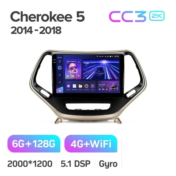 Штатная магнитола Teyes CC3 2k 6+128 Gb Jeep Cherokee 5 KL 2014-2018 2