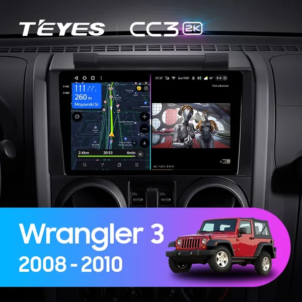 Штатна магнітола Teyes CC3 2k 6+128 Gb Jeep Wrangler 3 JK (F1) 2008-2010