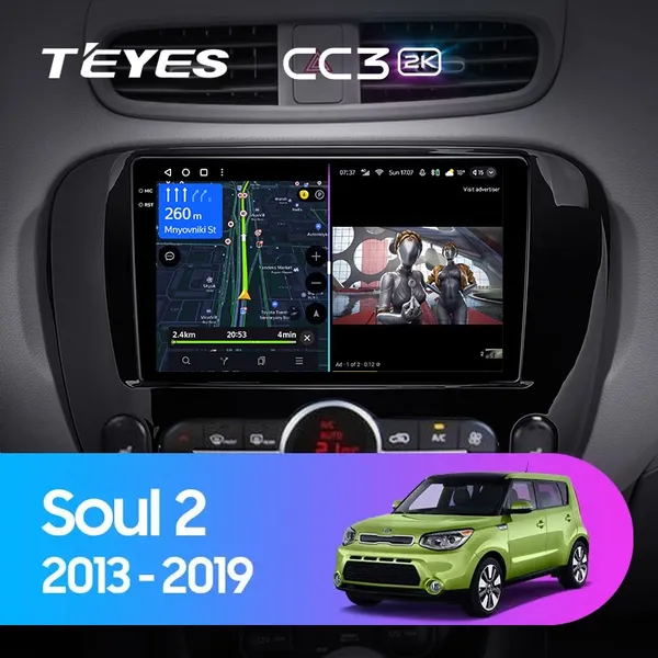 Штатна магнітола Teyes CC3 2k 6+128 Gb Kia Soul 2 PS 2013-2019 (A)