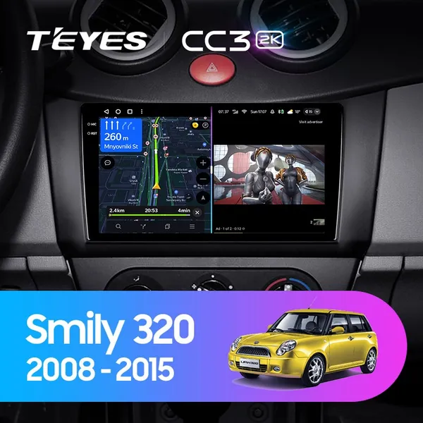 Штатная магнитола Teyes CC3 2k 6+128 Gb Lifan Smily 320 2008-2015