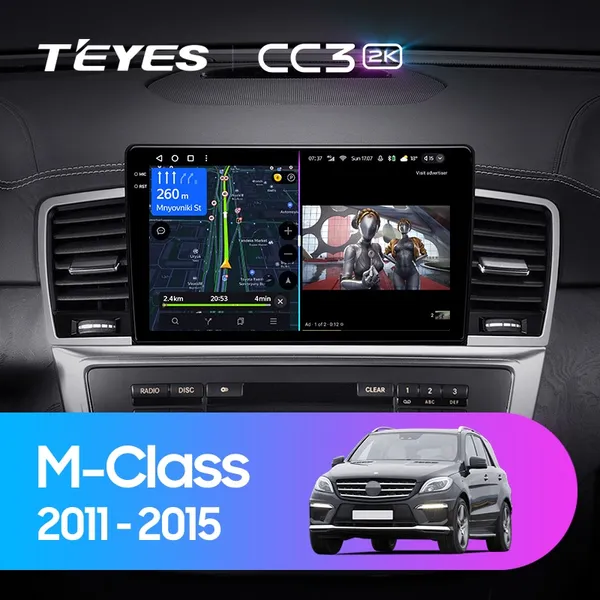 Штатна магнітола Teyes CC3 2k 6+128 Gb Mercedes-Benz M-Class W166 ML 2011-2015
