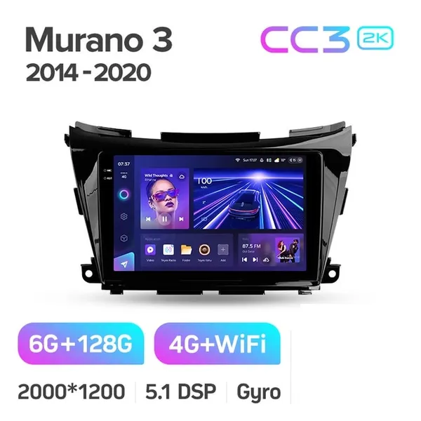 Штатна магнітола Teyes CC3 2k 6+128 Gb Nissan Murano 3 Z52 2014-2020 10" 2