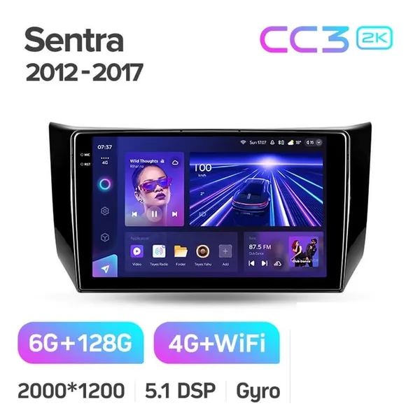 Штатна магнітола Teyes CC3 2k 6+128 Gb Nissan Sentra B17 2012-2017 10" 2