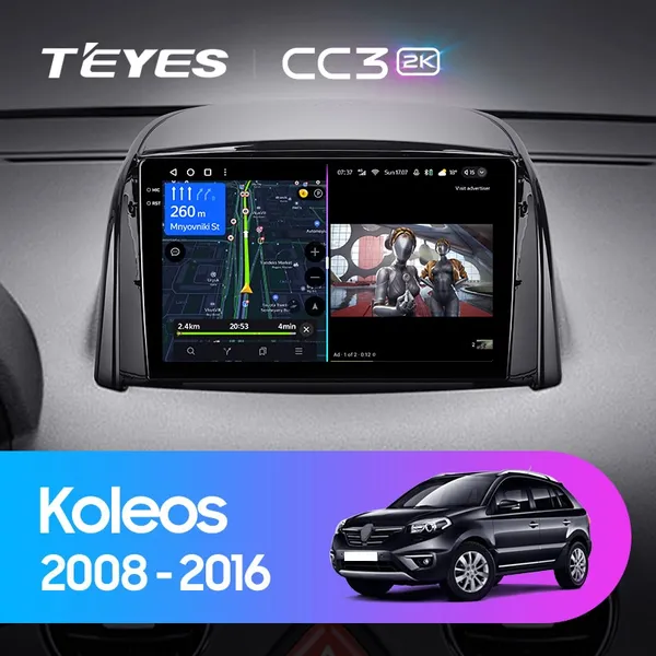 Штатна магнітола Teyes CC3 2k 6+128 Gb Renault Koleos 2008-2016 (A)