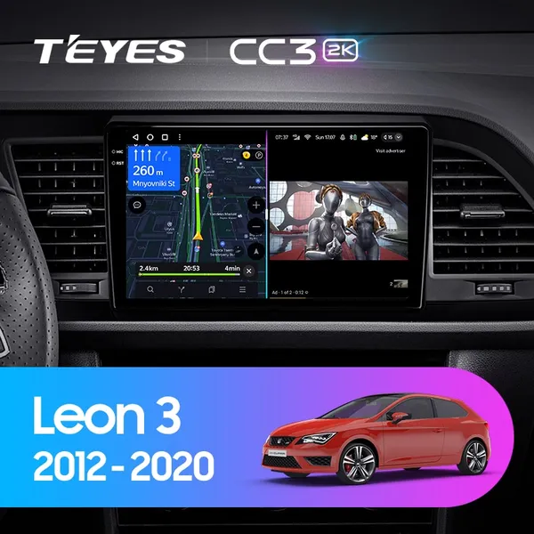 Штатна магнітола Teyes CC3 2k 6+128 Gb Seat Leon 3 2012-2020