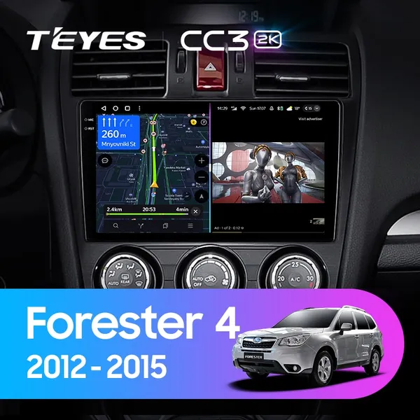 Штатная магнитола Teyes CC3 2k 6+128 Gb Subaru Forester 4 SJ 2012-2015 (A)