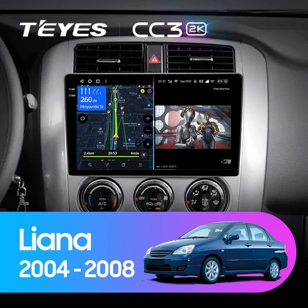 Штатна магнітола Teyes CC3 2k 6+128 Gb Suzuki Liana 1 2004-2008
