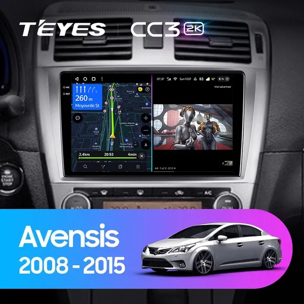 Штатная магнитола Teyes CC3 2k 6+128 Gb Toyota Avensis 3 2008-2015